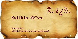 Kalikin Éva névjegykártya